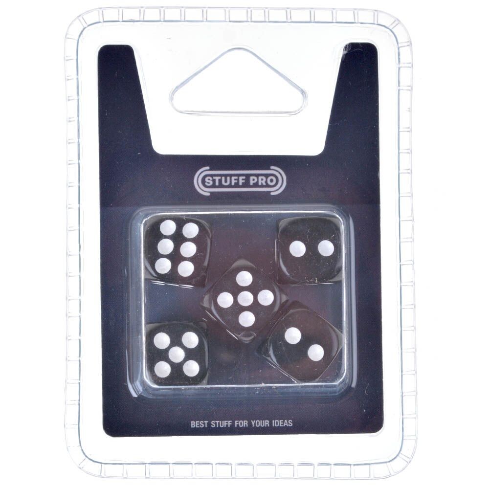 Набор кубиков STUFF-PRO d6 (5 шт., 12мм) черные