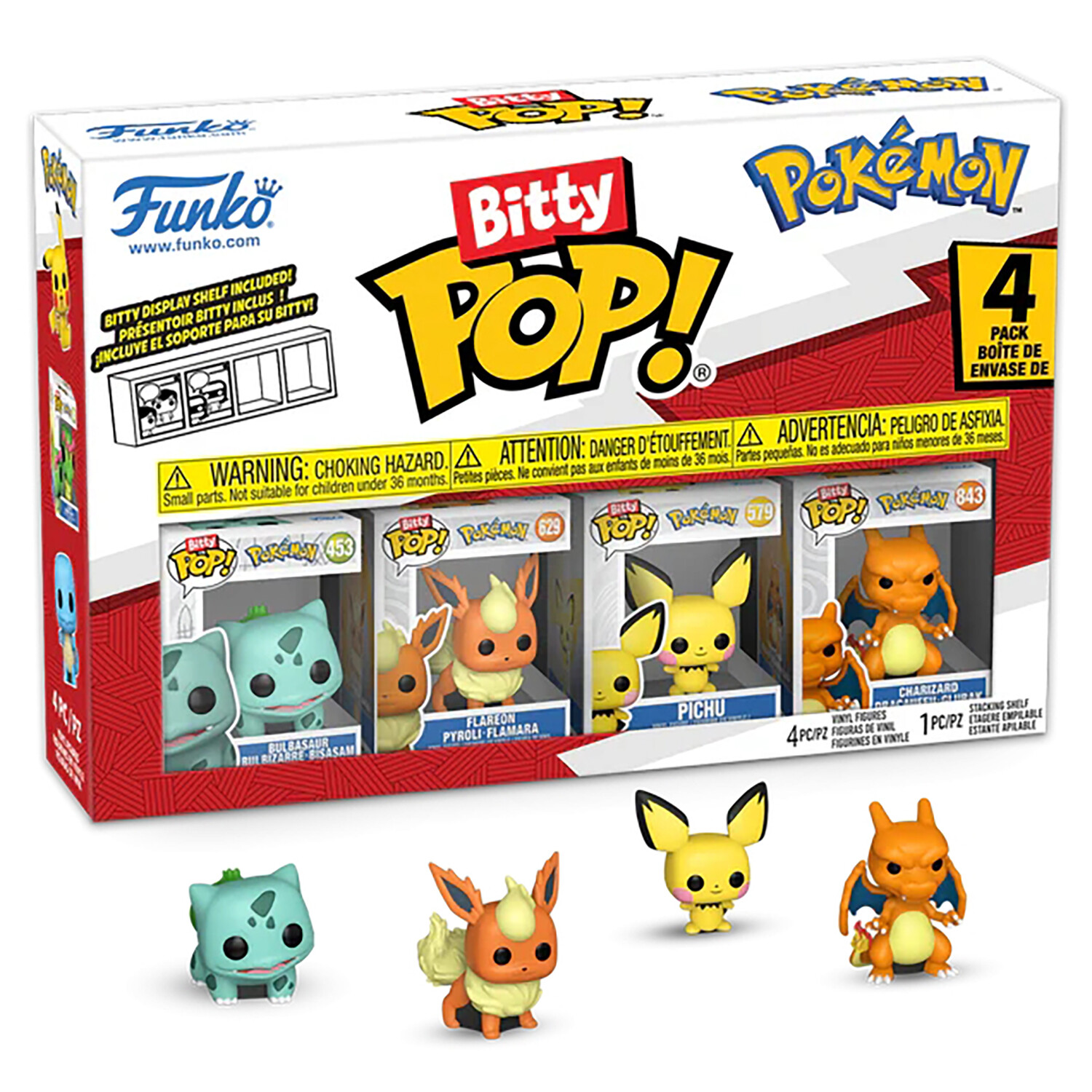 Фигурка Funko Bitty POP! Pokemon Bulbasaur+Flareon+Pichu+Charizard