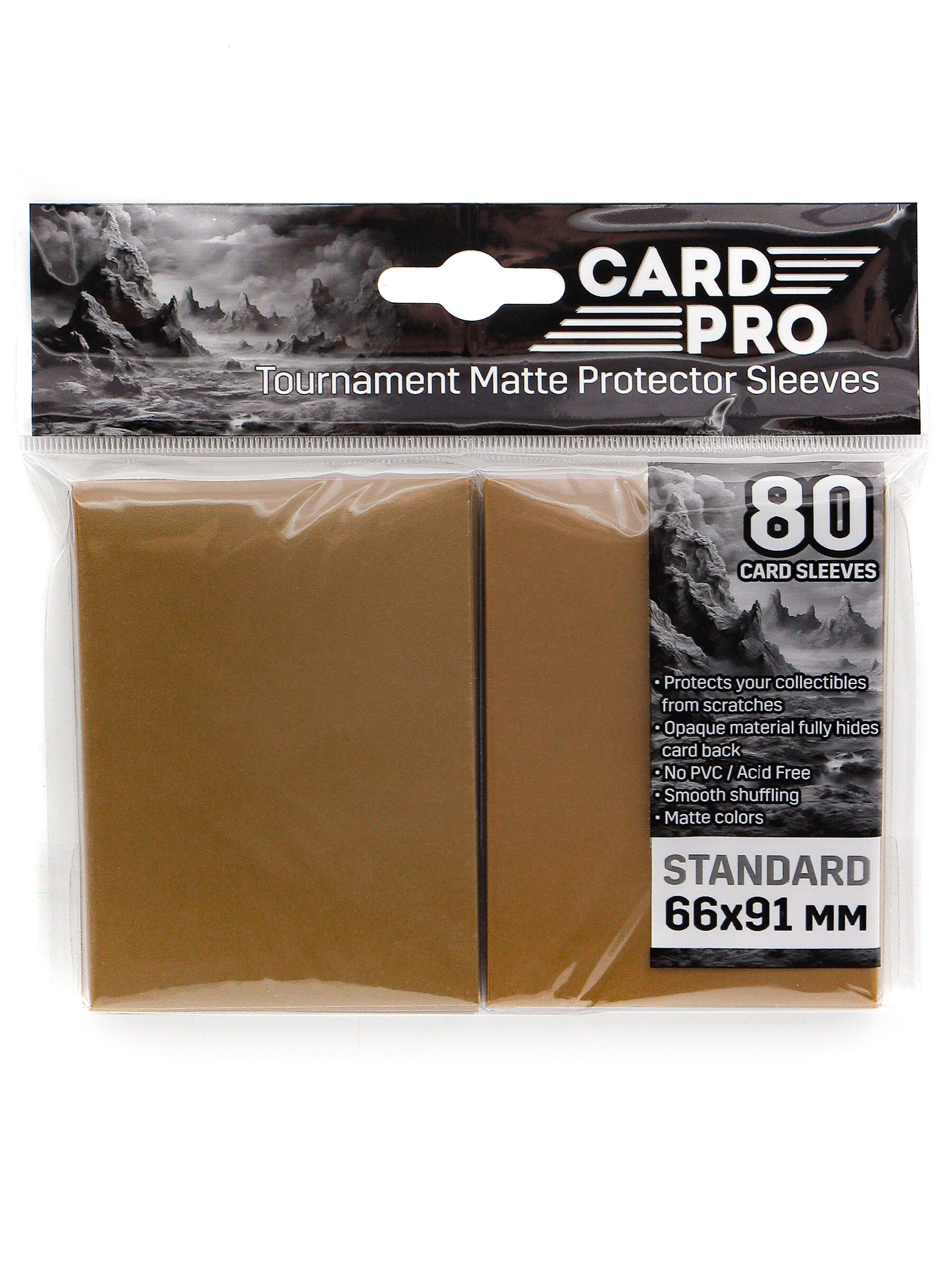 Протекторы Card-Pro (размер 66х91 мм) 80шт. золотые