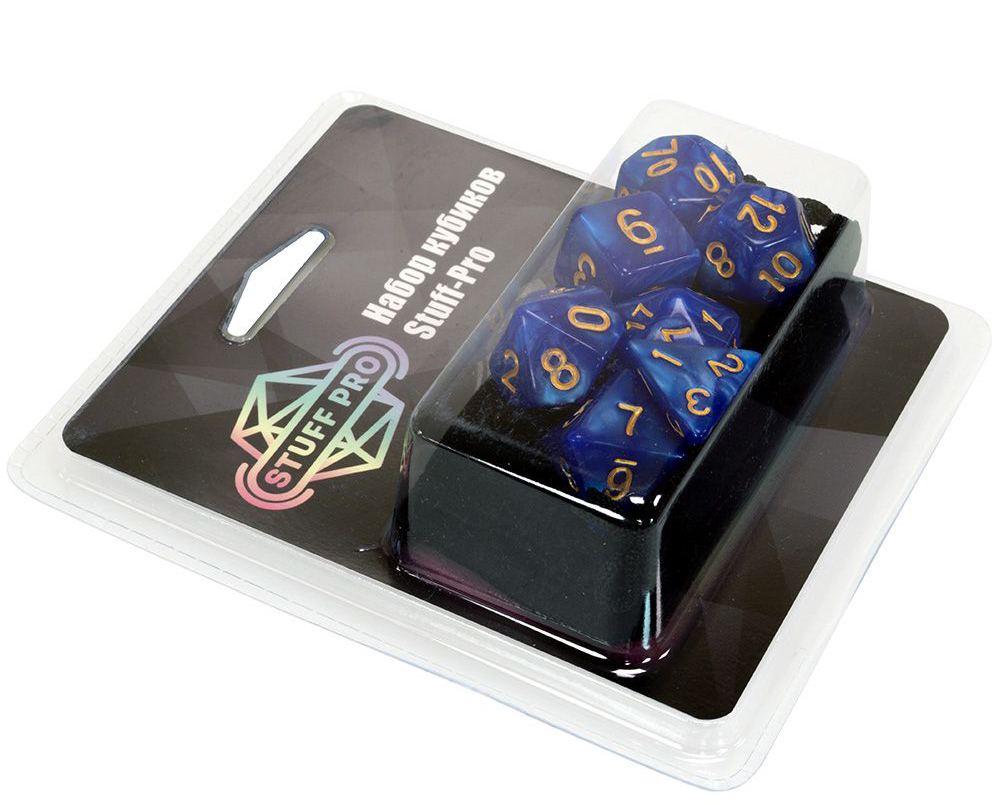 Набор кубиков Stuff-Pro (7 шт, 16 мм) нефритовый темно-синий