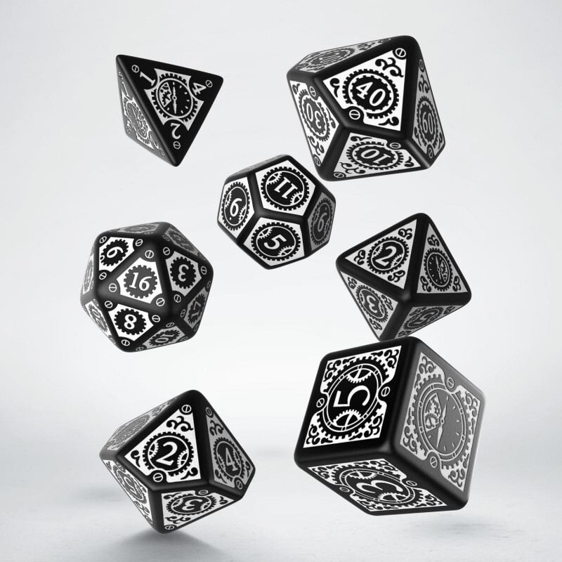 Набор кубиков Steampunk Clockwork, 7 шт., Black/White