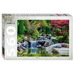 Пазл Степ "Каскадный водопад в японском саду" 560 детал.