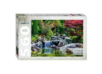 Пазл Степ "Каскадный водопад в японском саду" 560 детал.