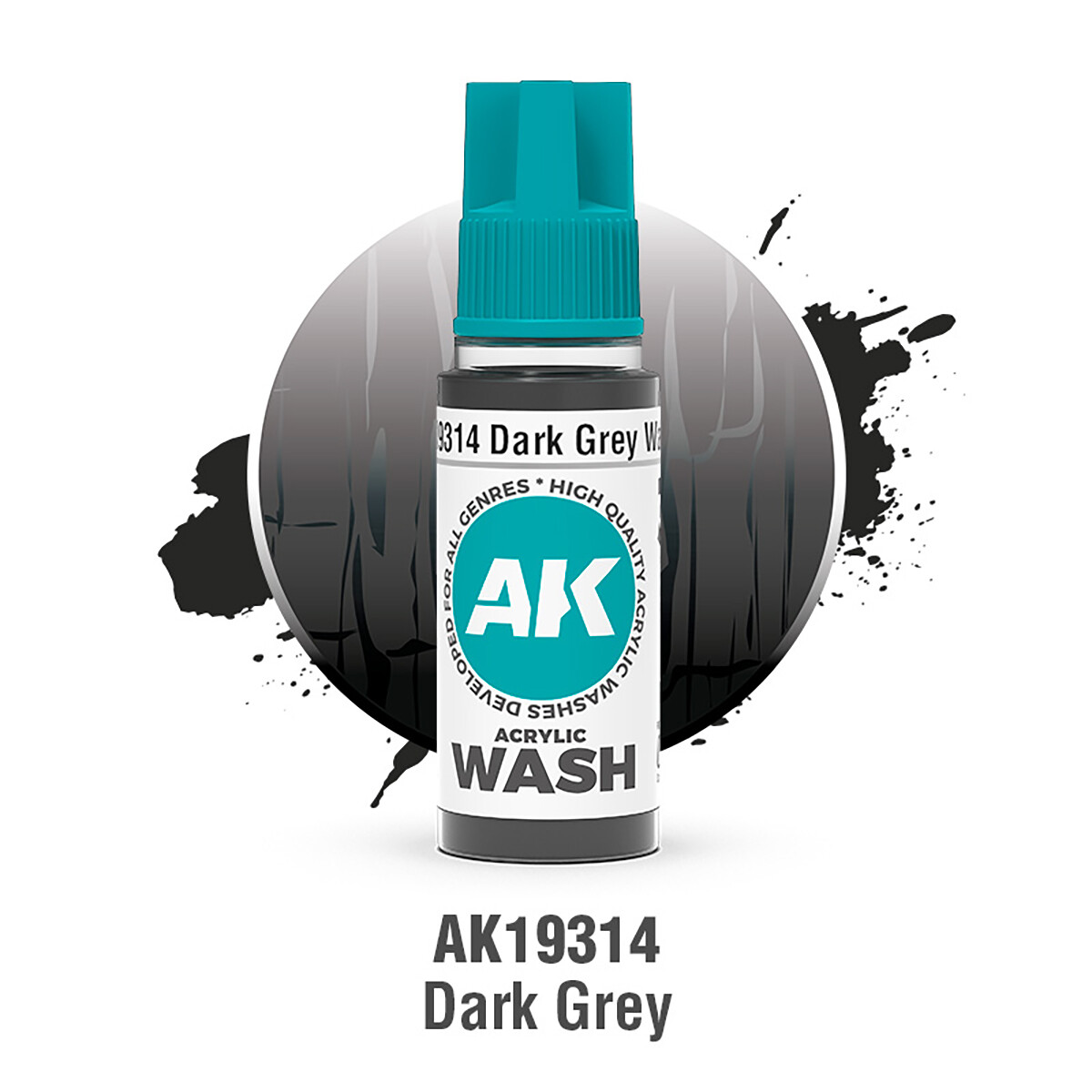 AK Acrylic Washes: Dark Grey AK19314