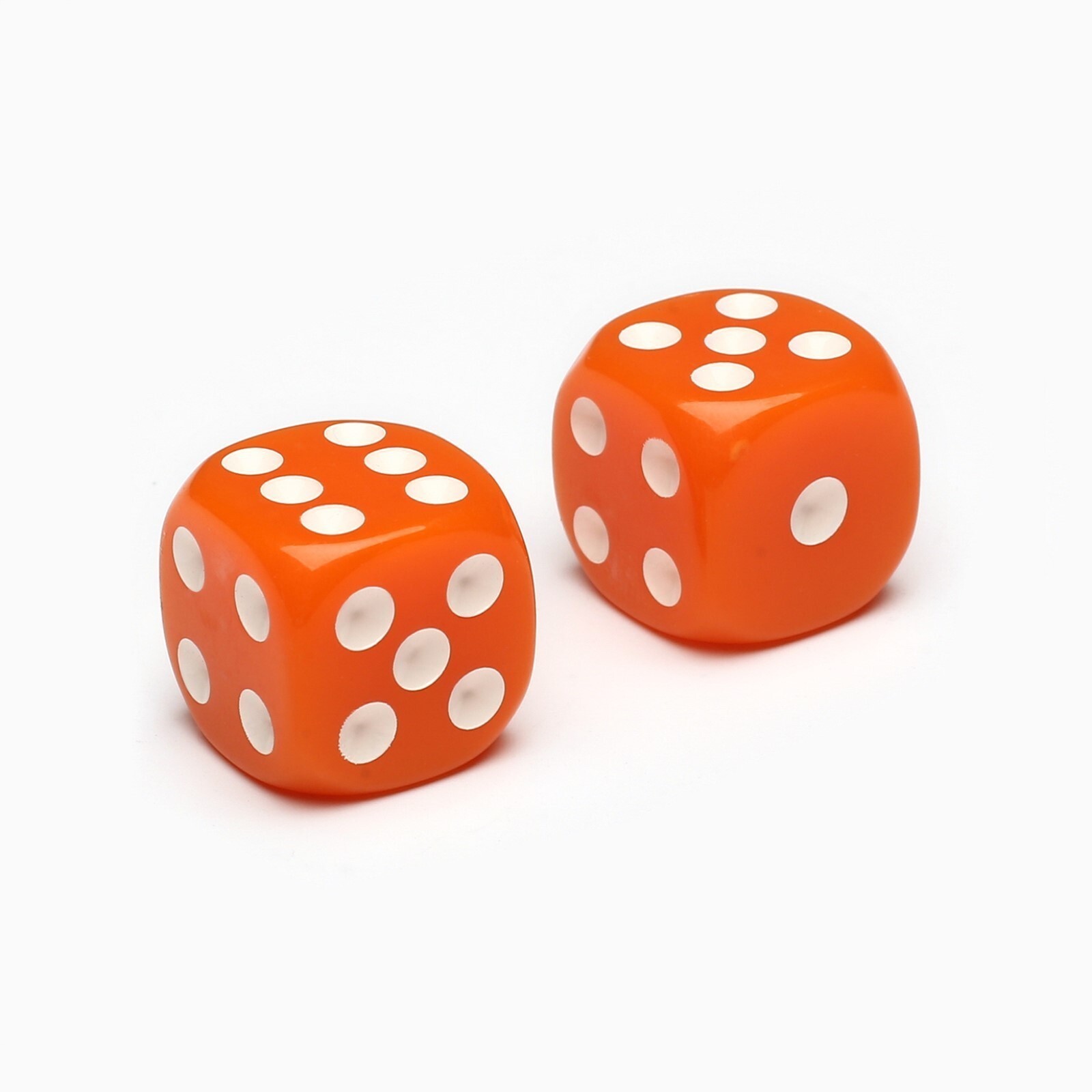Набор кубиков "Время игры" D6 16мм 2 шт оранжевые