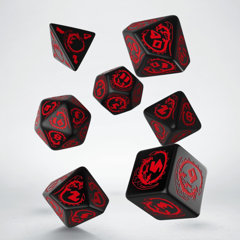 Набор кубиков Dragons Modern Dice Set Black/Red
