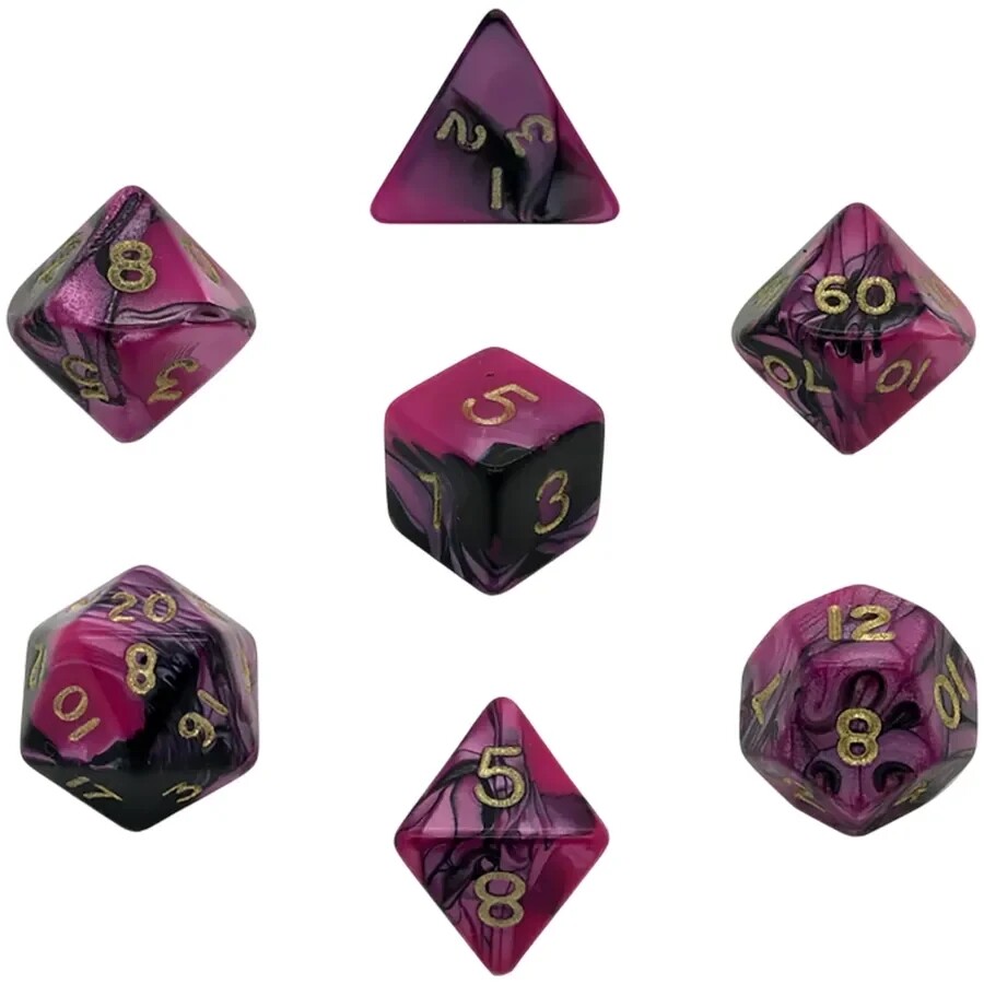Набор кубиков для НРИ Toxic Poly Dice - Pink & Black