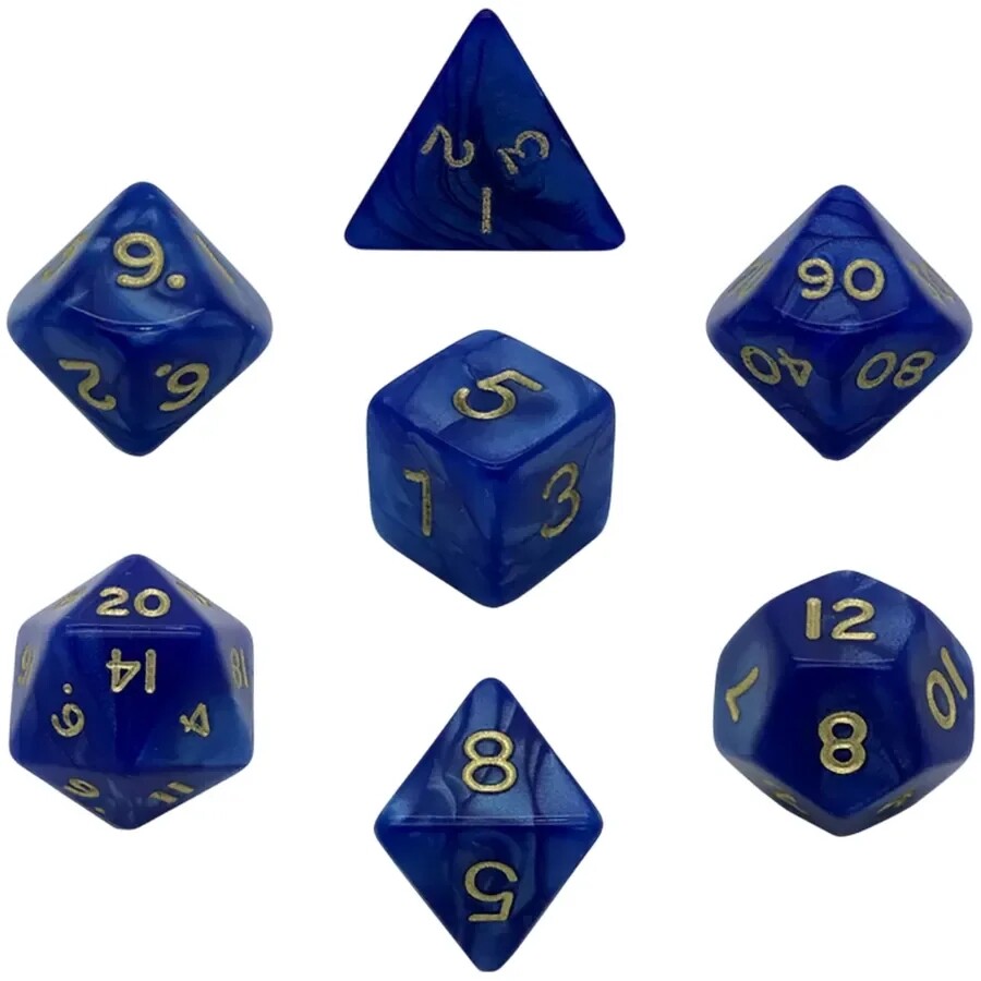Набор кубиков для НРИ Pearl Poly Dice - Blue