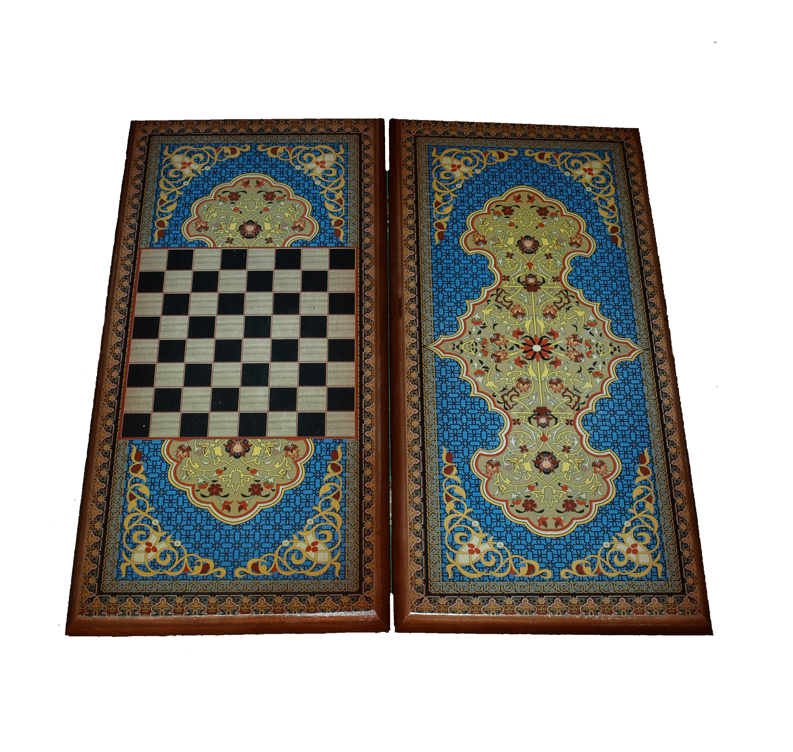 Нарды+шашки "Синий узор" (средние)