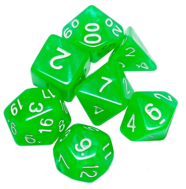 Набор кубиков STUFF PRO (7 шт, 16 мм) Аврора Нефрит