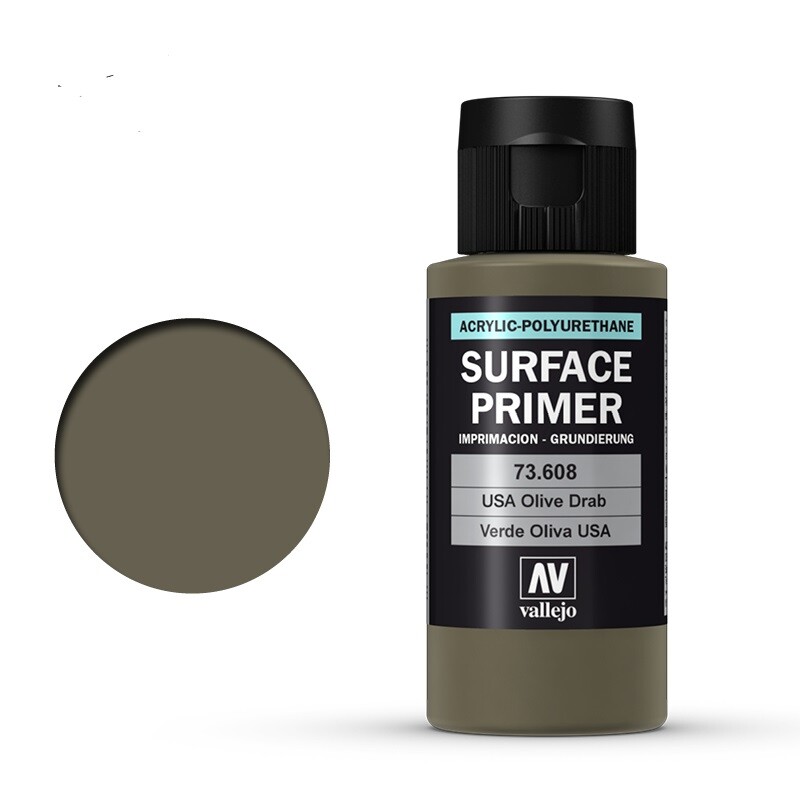 Vallejo Surface Primer: USA Olive Drab 73.608 (60 мл)