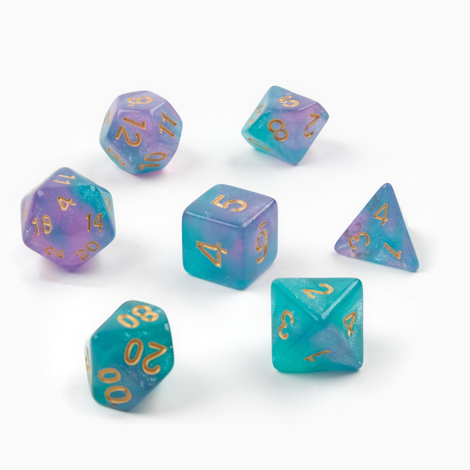 Набор кубиков "Время игры" бирюзово-сиреневые с блестками