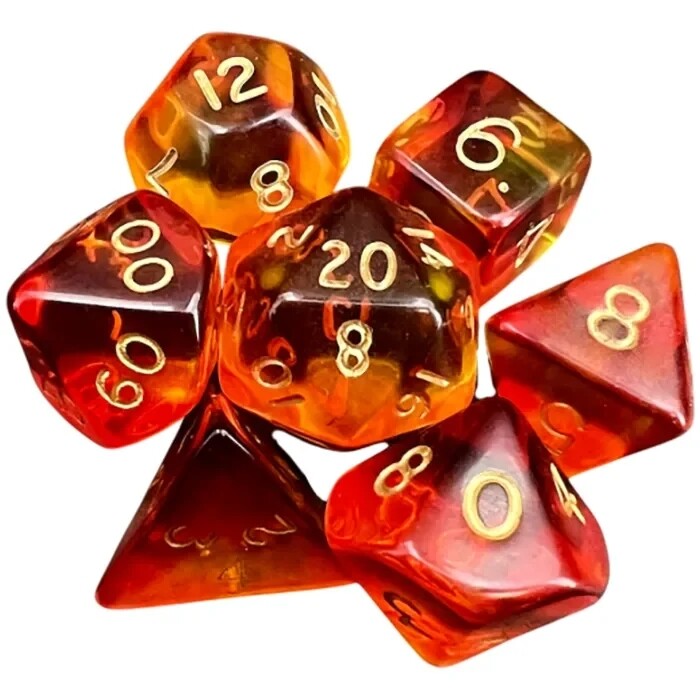 Набор кубиков для НРИ Blitz Poly Dice - Trans Yellow & Red