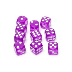 Набор кубиков STUFF-PRO d6 (10 шт., 16мм, прозрачные) фиолетовые