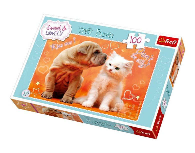 Пазл Trefl  "Сладкие и прекрасные.Поцелуй" 100 детал.