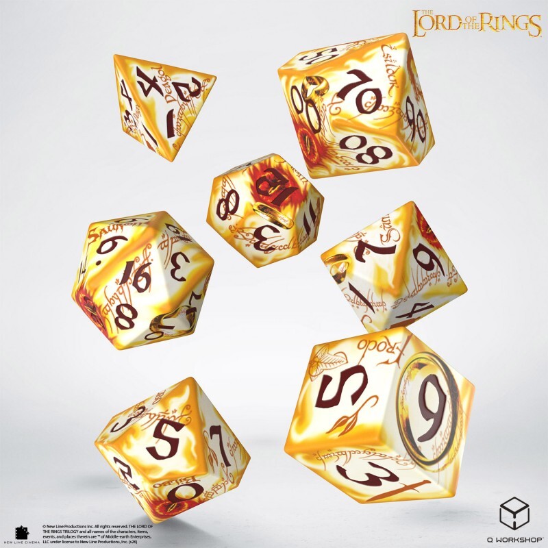 Набор кубиков The Lord of the Rings: Ring-bearers – Full Art Dice® Set - Whitefire Radiance, 7 шт