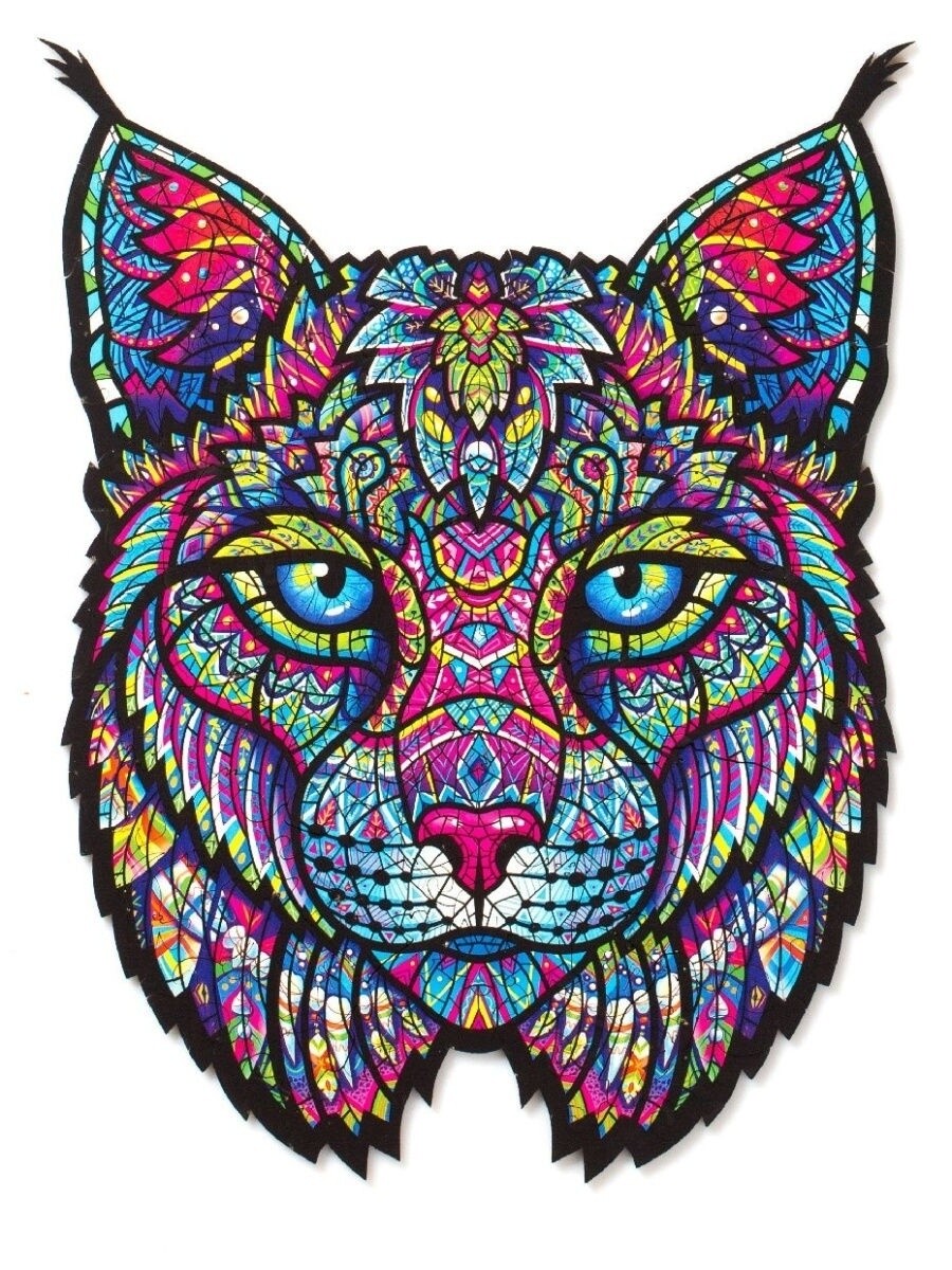 Пазл Zufa деревянный "Мистическая Рысь" размер S (103 детали)