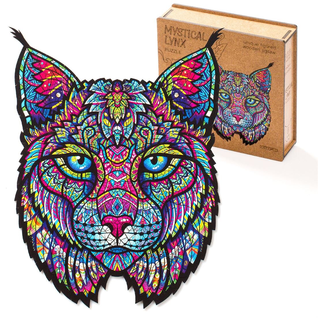 Пазл Zufa деревянный "Мистическая Рысь" размер М (178 деталей)