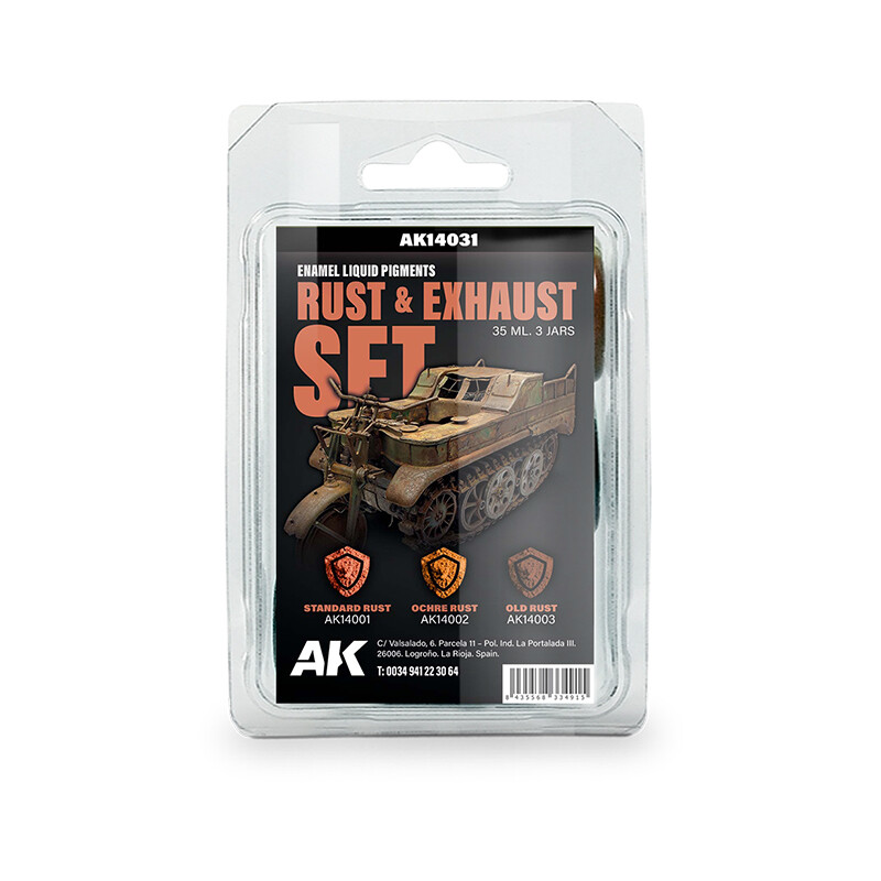 AK Liquid Pigment RUST & EXHAUST SET AK14031 35 мл (3 шт)