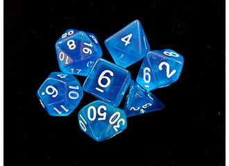 Набор кубиков для RPG 7 шт.  прозрачный голубой