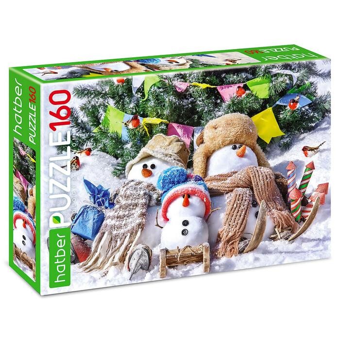 Пазл Hatber "Забавные снеговики" на 160 детал.