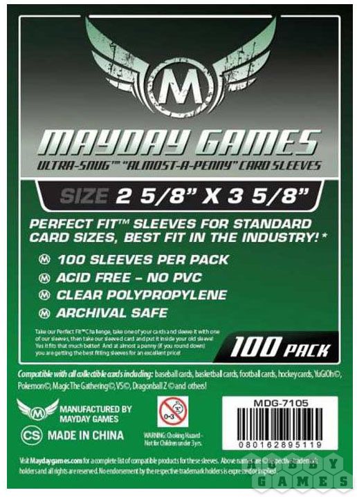 Протекторы Mayday (размер 2 5/8х3 5/8 дюймов) 100 шт. стандарт: прозрачные