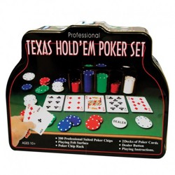Набор для покера Texas Hold'em 200 (фигурный бокс)