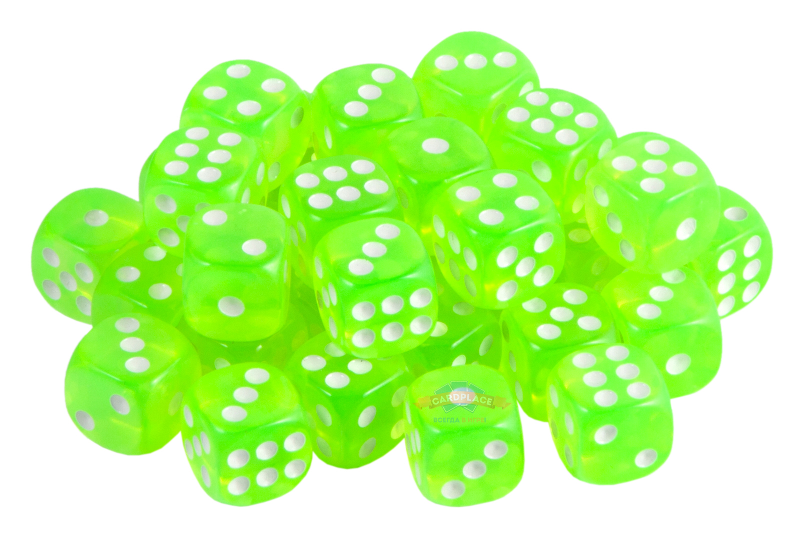 Кубик STUFF PRO D6 12мм светло-зеленые