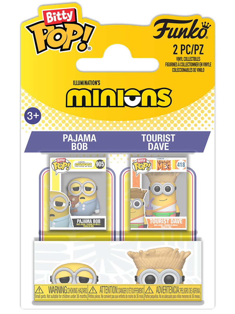 Фигурка Funko Bitty POP! Minions Pajama Bob & Tourist Dave 2шт