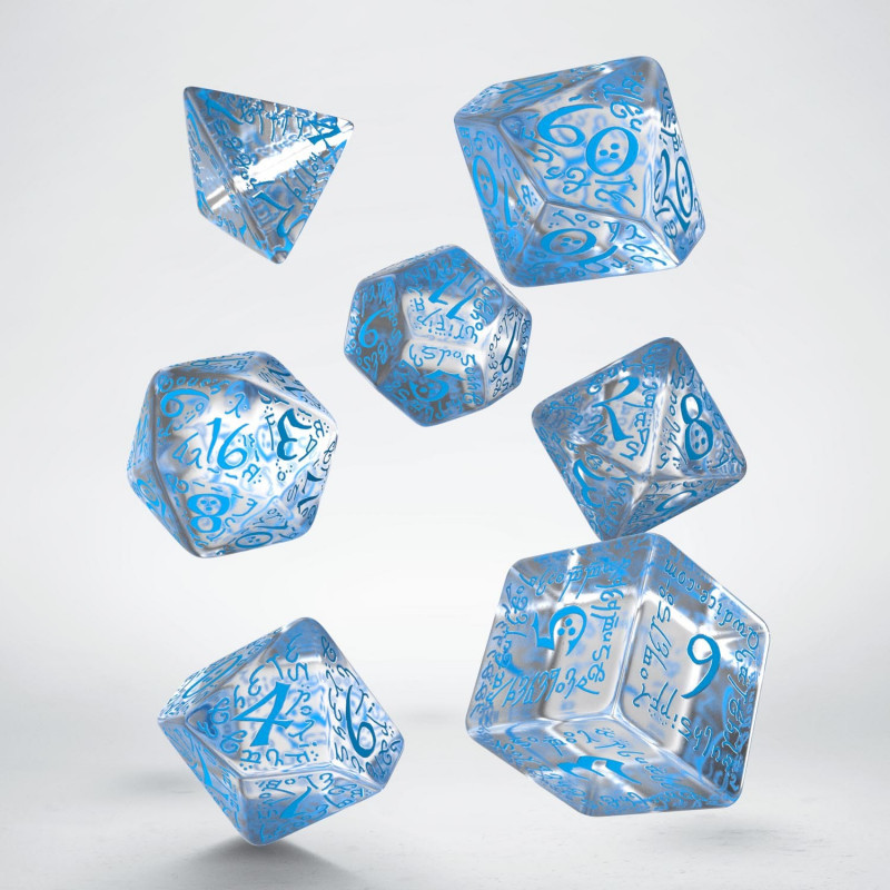 Набор кубиков Elvish Translucent & blue Dice Set (7)