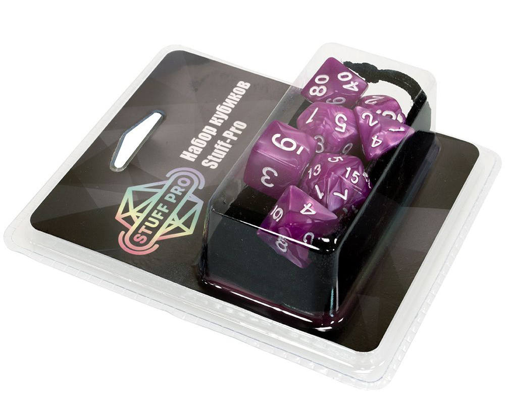 Набор кубиков Stuff-Pro (7 шт, 16 мм) нефритовый розовый кварц