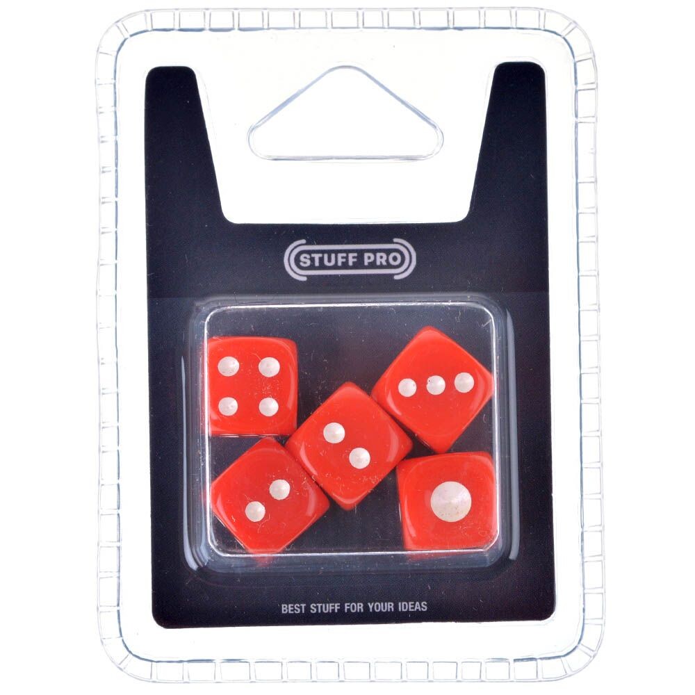 Набор кубиков STUFF-PRO d6 (5 шт., 12мм) красные