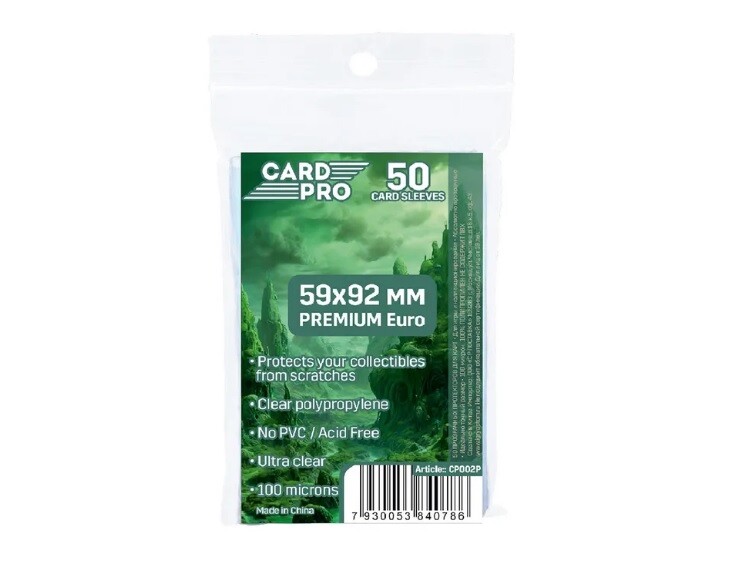 Протекторы Card-Pro (размер 59х92 мм) 50 шт., премиум: прозрачные