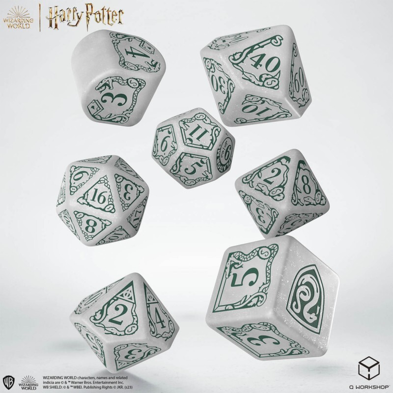 Набор кубиков Harry Potter. Slytherin Modern Dice Set: White, 7 шт.