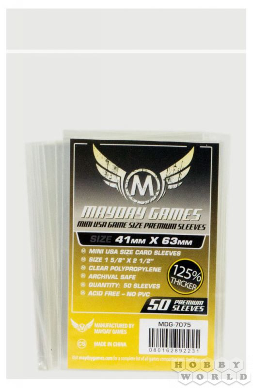Протекторы Mayday (размер 41х63 мм) 50 шт. премиум: прозрачные