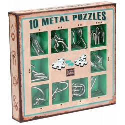 Набор из 10 металлических головоломок (зеленый)