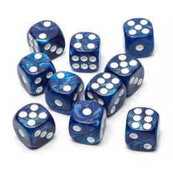Набор кубиков STUFF-PRO d6 (10 шт., 16мм, нефритовые) синие